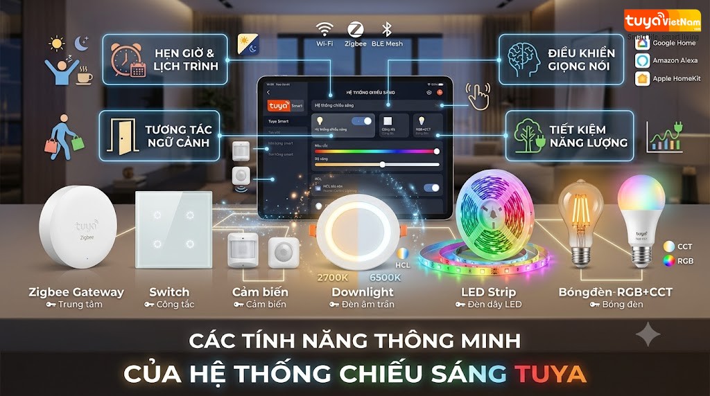 Cac tinh nang cua he thong chieu sang Tuya